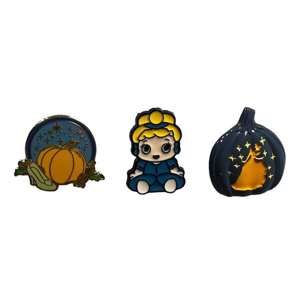 Cinderella Glass Slipper Lapel Pin Pumpkin Princess Brooch Pin Badge Jewelry - Picture 1 of 7
